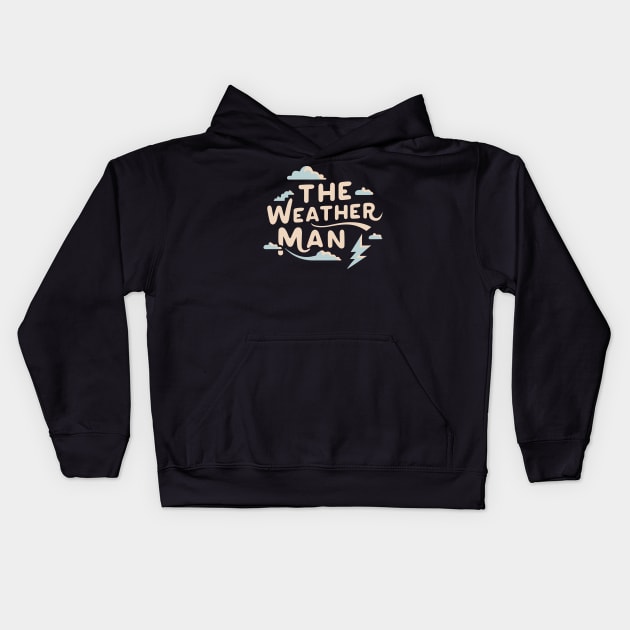 The Weather Man Bold Lightning Design Kids Hoodie by SubtleSplit